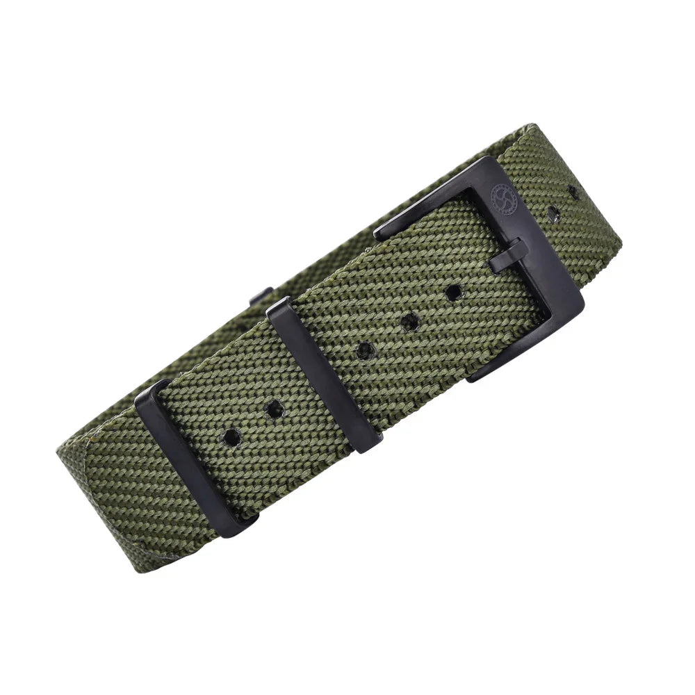 KronoKeeper Premium NATO watch strap Black PVD - Green - NATO nylon watch strap