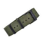 KronoKeeper Premium NATO watch strap Black PVD - Green - NATO nylon watch strap
