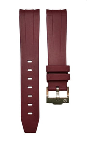 Rubber strap for Omega MoonSwatch - Burgundy - rubber watch strap