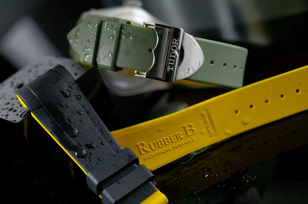 RubberB strap T807 for Tudor Military Green/Miltary Yellow