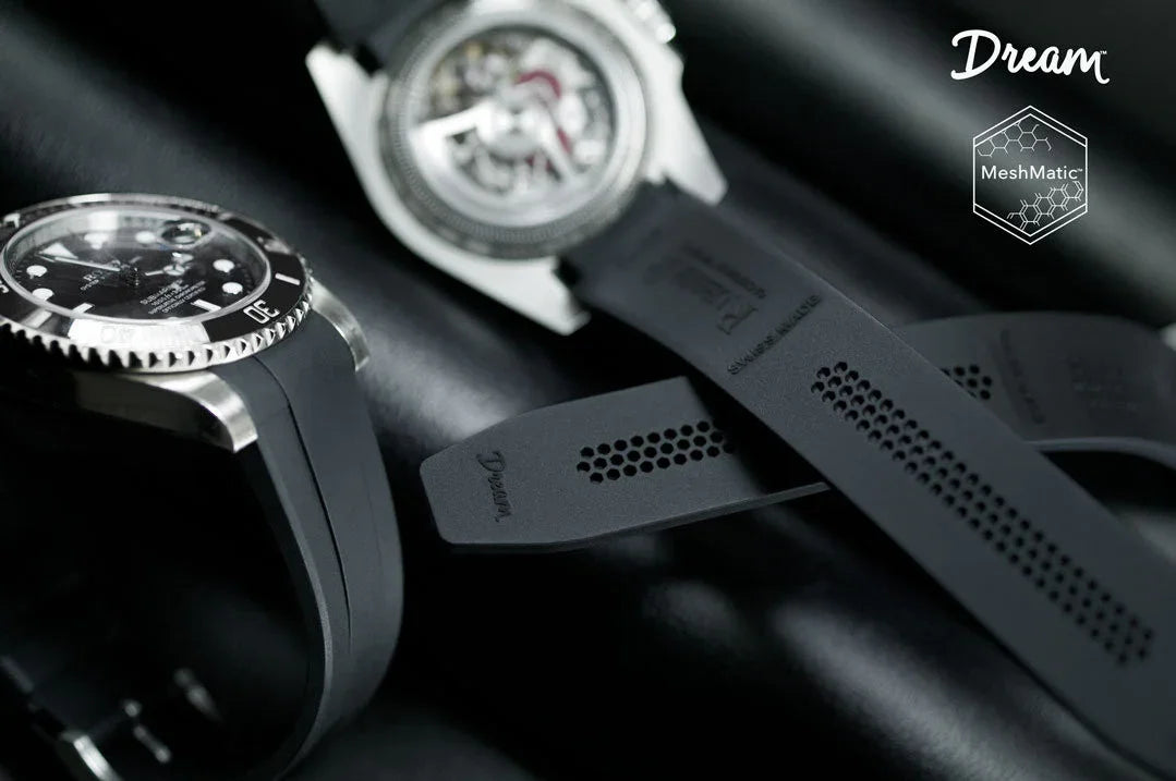 Rubber B Dream strap DM106CD Black with buckle - detail
