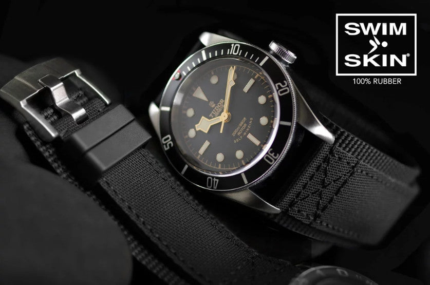 Rubber B Tang Buckle Rubber Cuff Series - Black