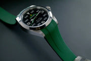 Rubber B Strap for Rolex Air-King 126900 - M215 Pine Green/Black - rubber watch strap