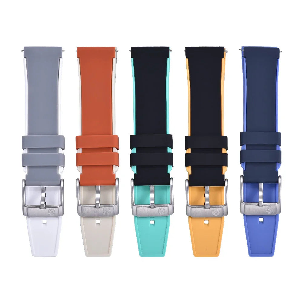 Rubber strap dual colors - Blue/Lilac - detail