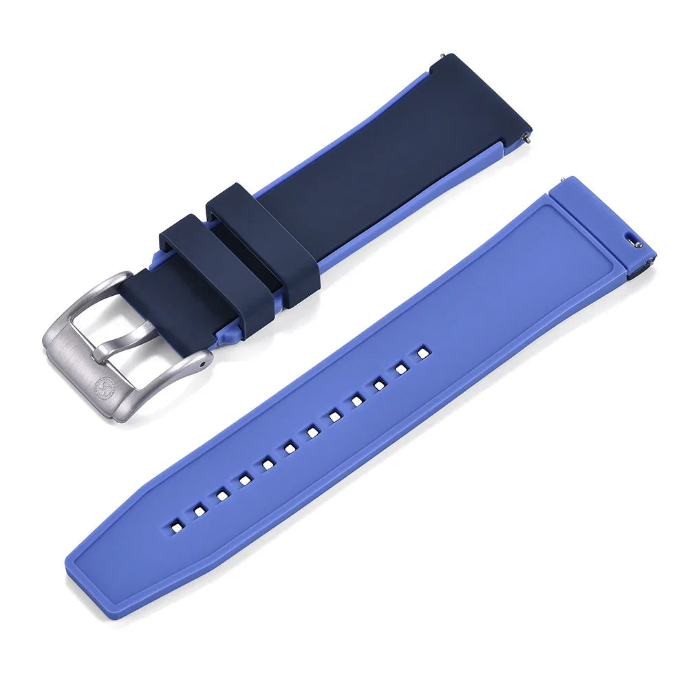 Rubber strap dual colors - Blue/Lilac - rubber watch strap