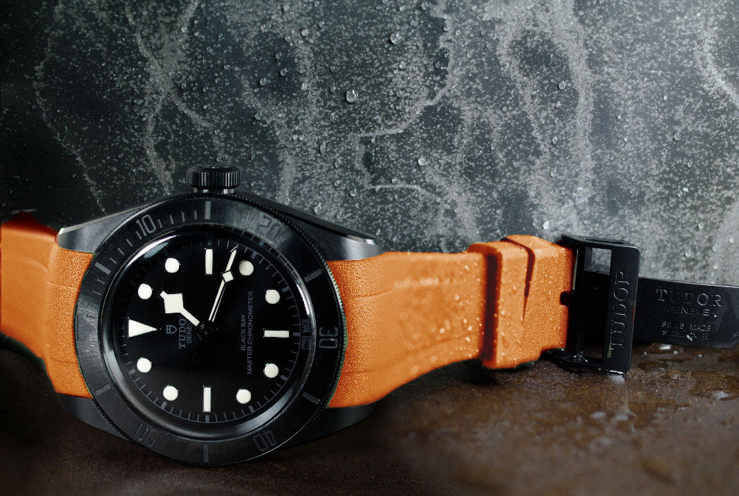 RubberB strap T805 for Tudor Heritage Black Bay Ceramic - Orange