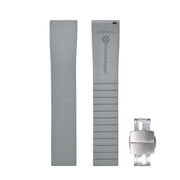 KronoKeeper adjustable Rubber Strap with deployant clasp - Grey - rubber watch strap