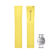 KronoKeeper adjustable Rubber Strap with deployant clasp - Yellow - rubber watch strap