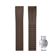 KronoKeeper adjustable Rubber Strap with deployant clasp - Brown - rubber watch strap