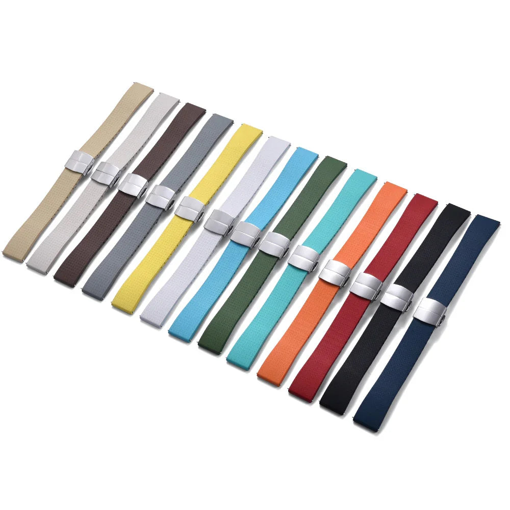 KronoKeeper adjustable Rubber Strap with deployant clasp - Grey - detail