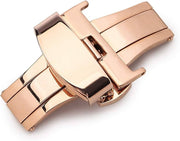Double folding clasps for leather straps , rose gold plated