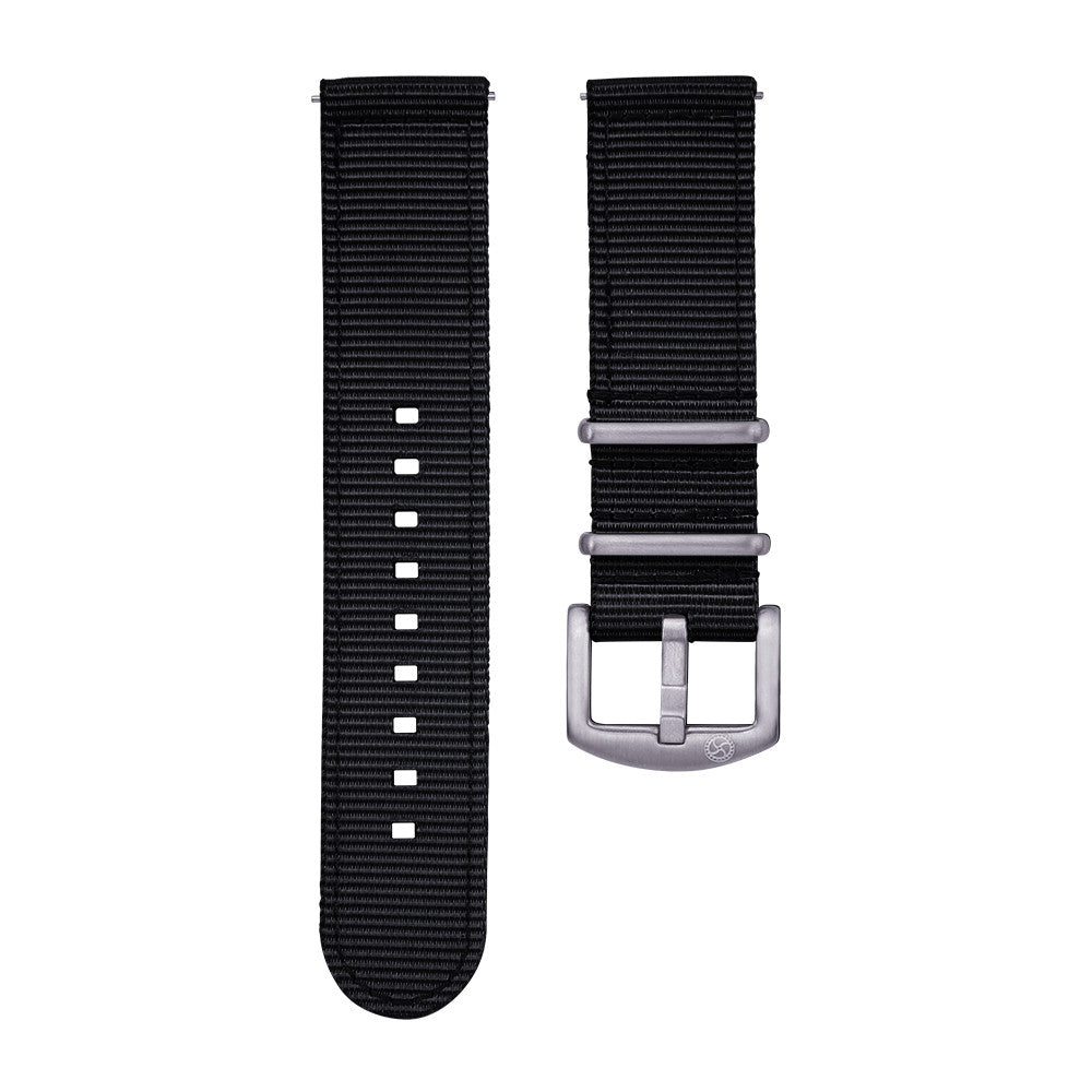 KronoKeeper 2 piece NATO strap - Black - NATO nylon watch strap