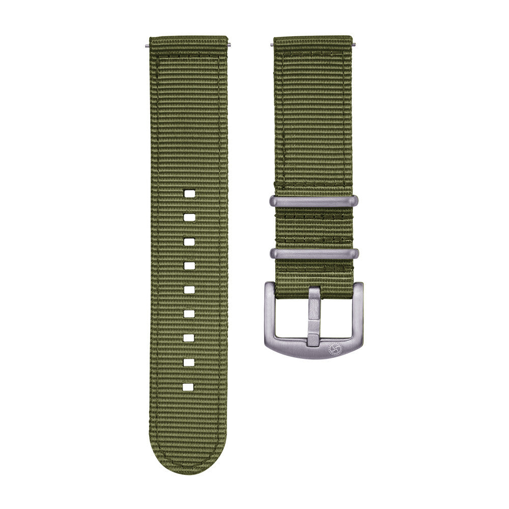 KronoKeeper 2 piece NATO strap - Army green - NATO nylon watch strap