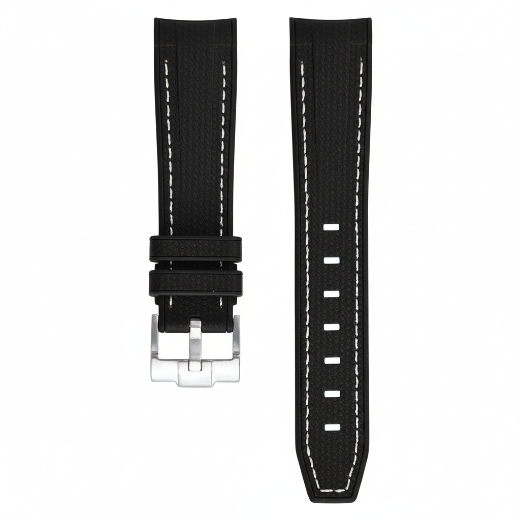 Rubber strap texture for Omega MoonSwatch - Black/White