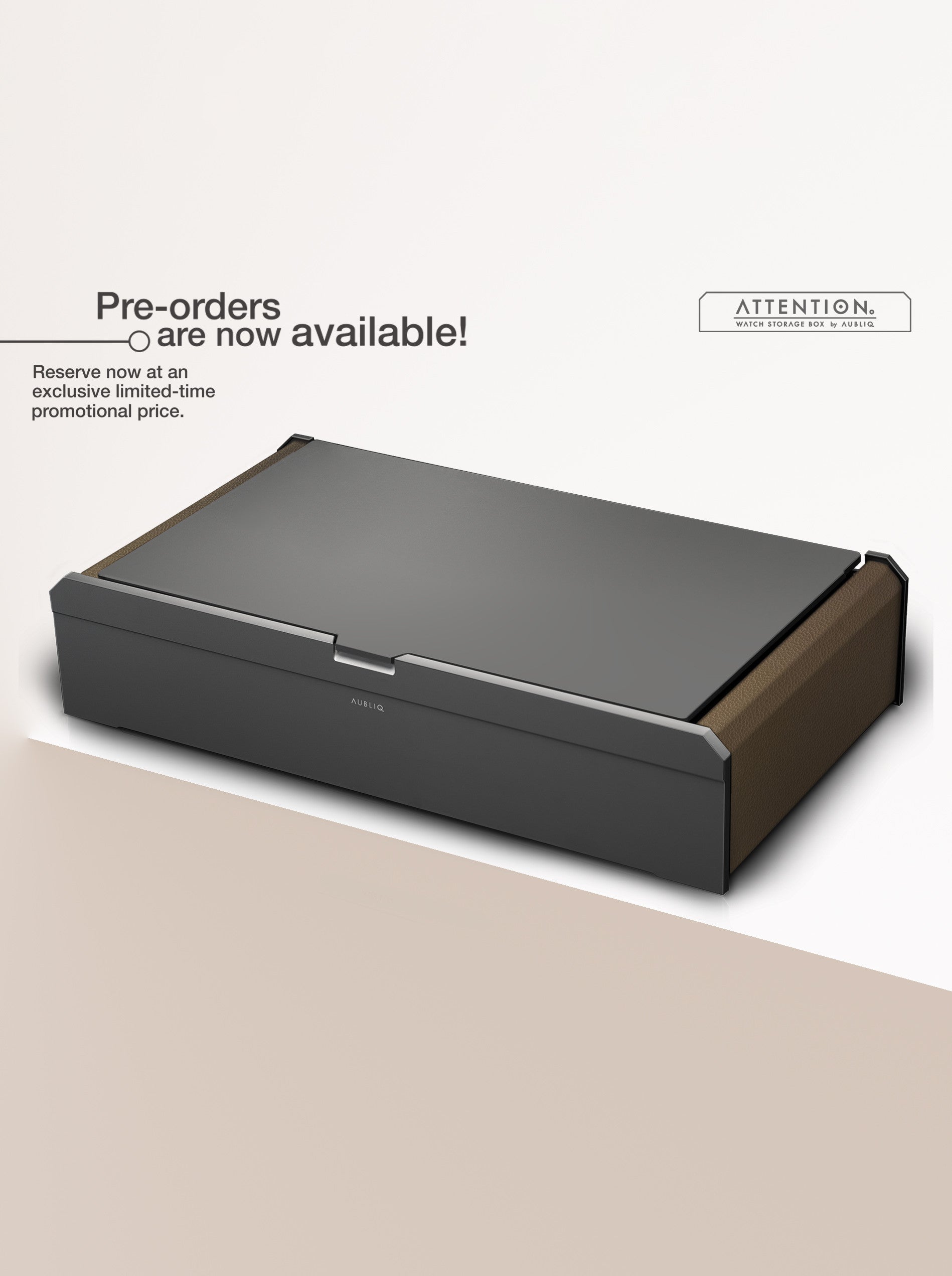 Aubliq 10/12 watch box in aluminium and leather