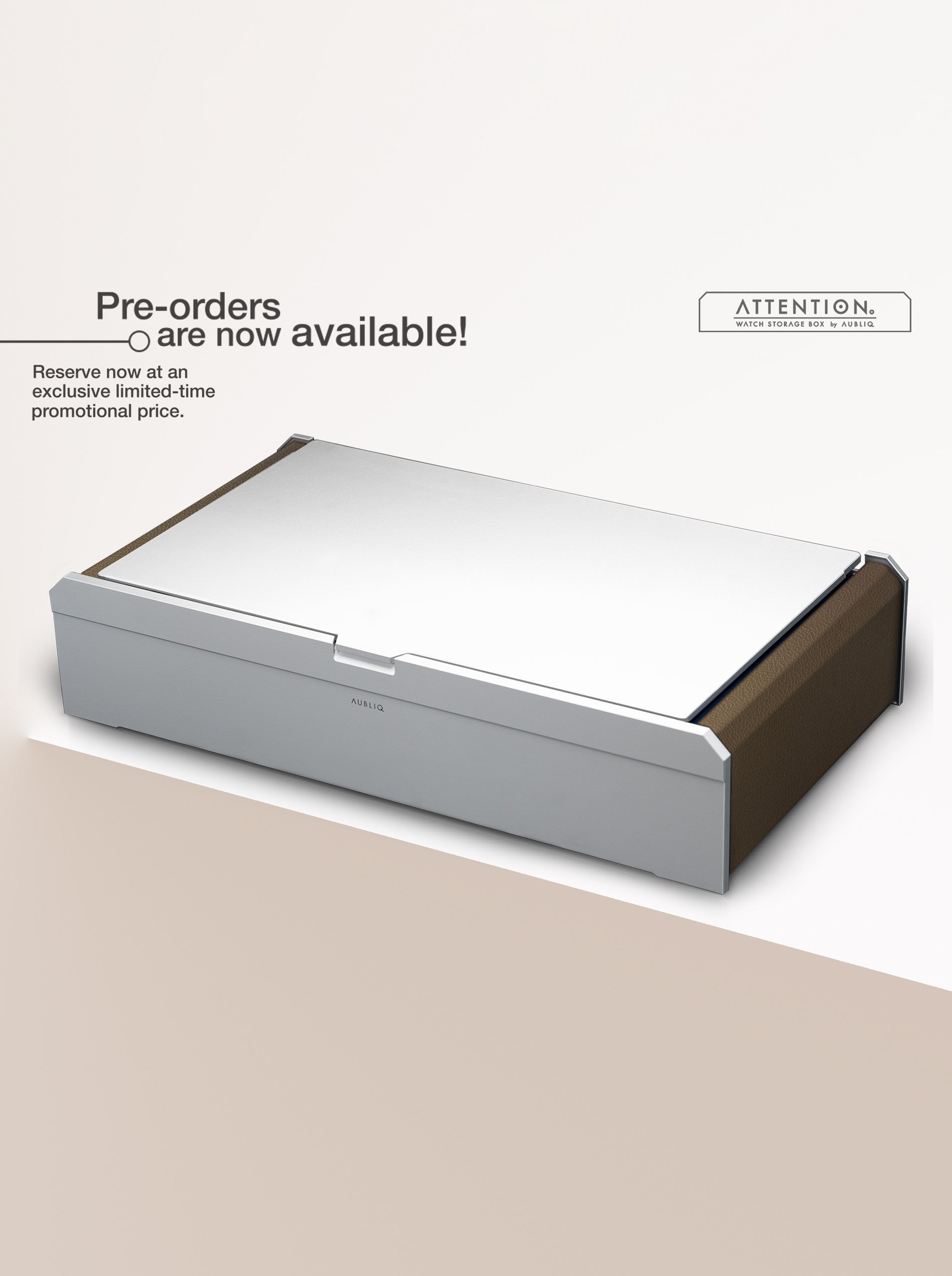 Aubliq 12 watch box in aluminium and leather