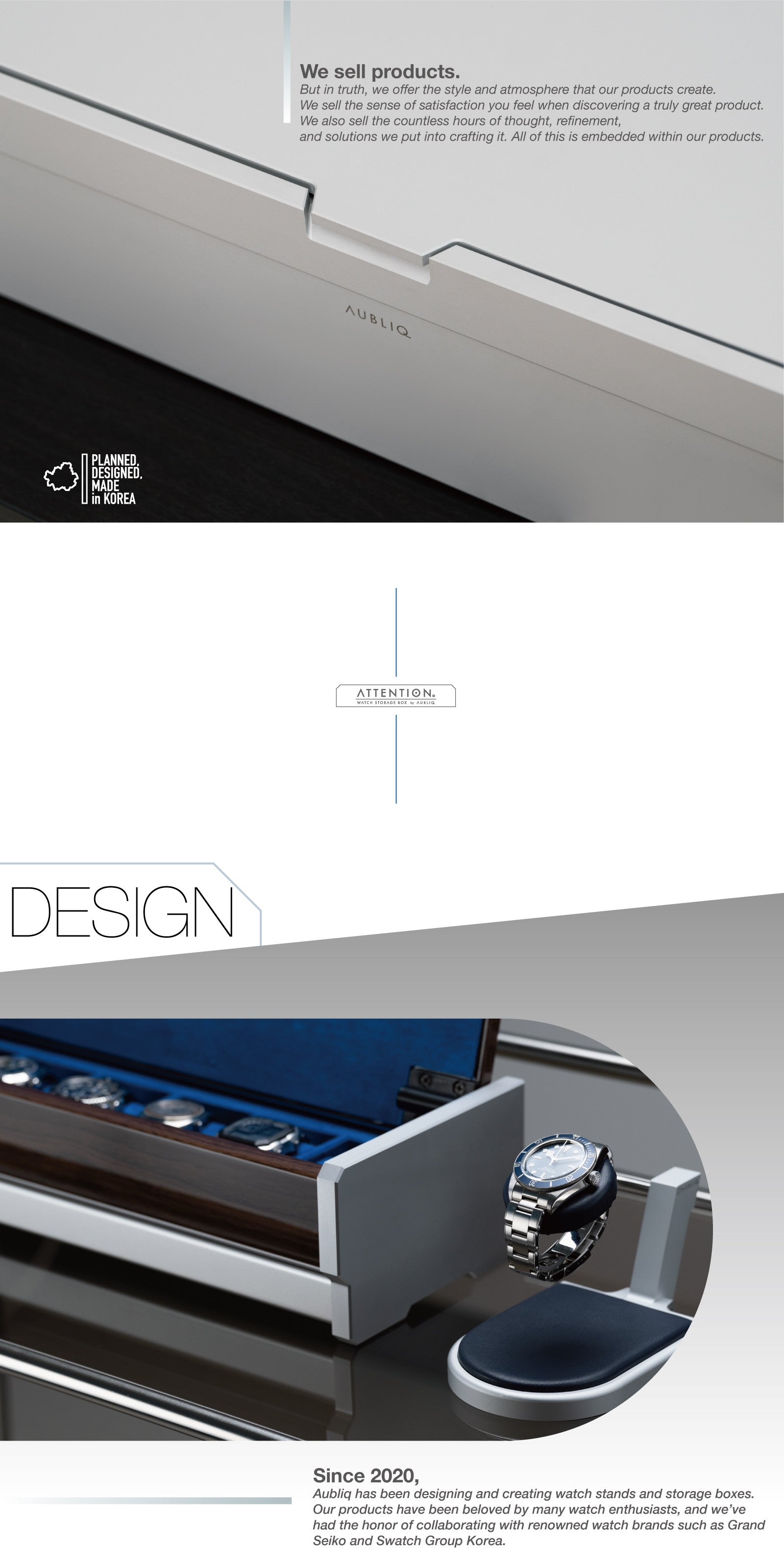 Aubliq 12 watch box in aluminium and leather