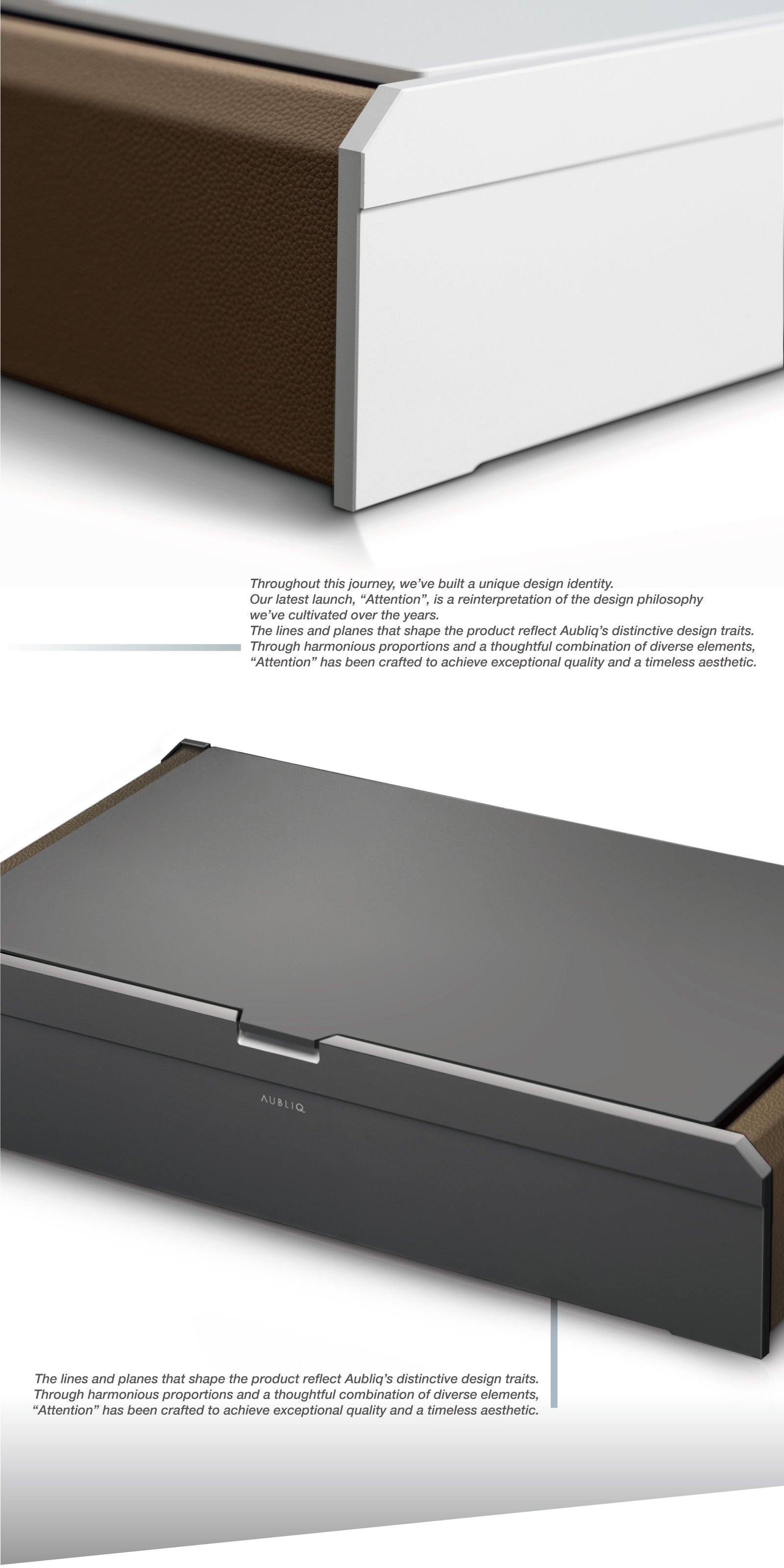 Aubliq 12 watch box in aluminium and leather