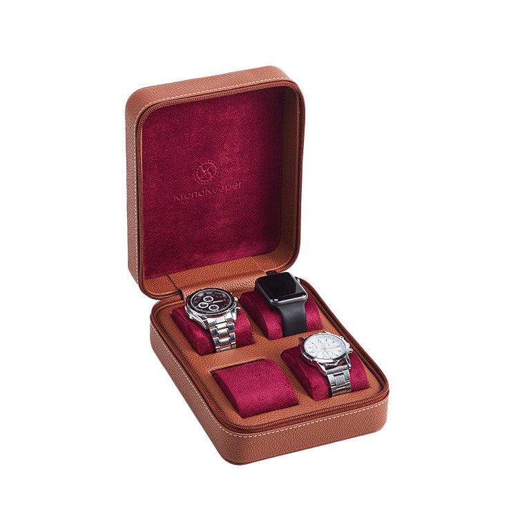 Kronokeeper Tiboulen 手錶旅行盒，可容納 4 隻手錶