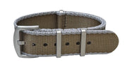 KronoKeeper Seat Belt NATO strap - Grey/Khaki