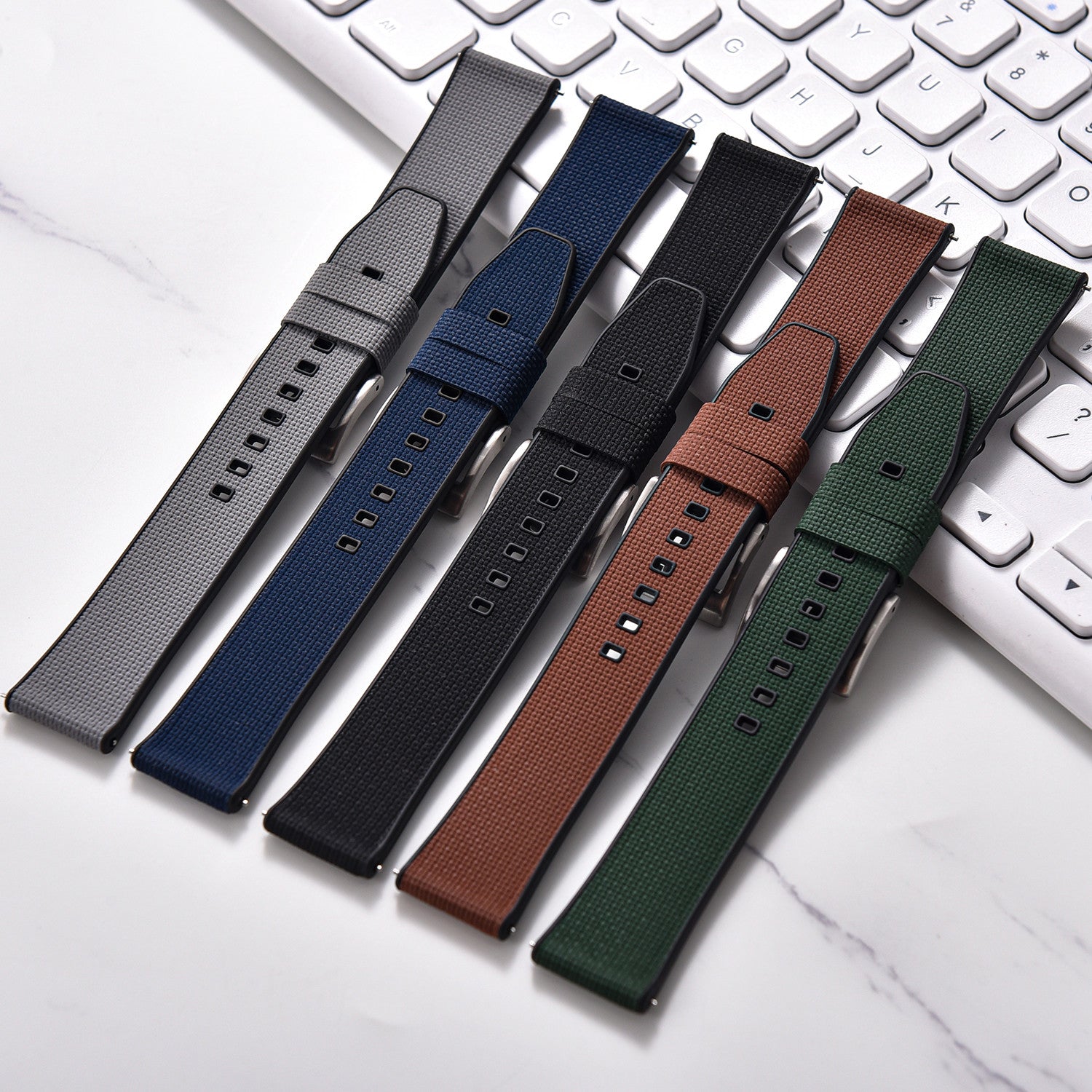 KronoKeeper double-layer FKM rubber strap - Dark Green