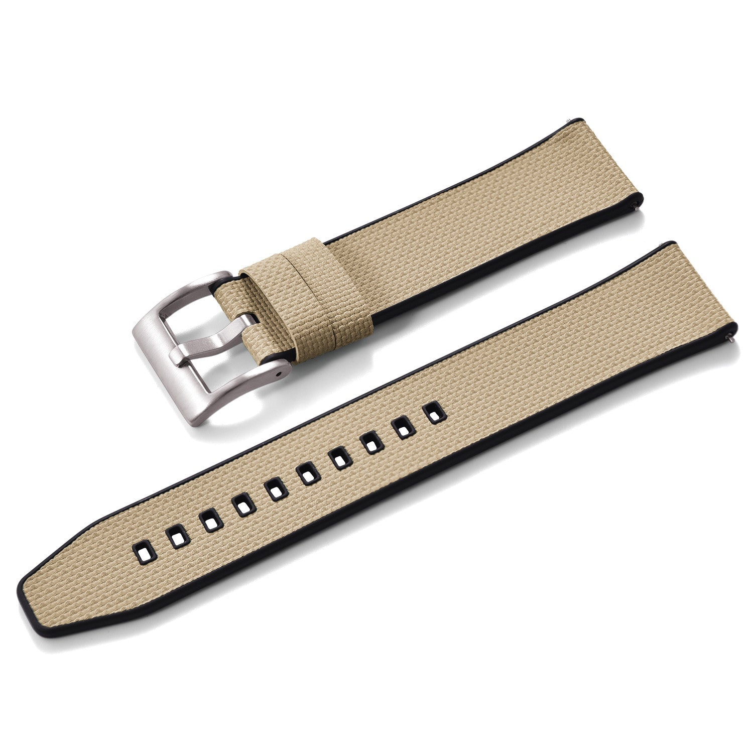 KronoKeeper double-layer FKM rubber strap - Beige