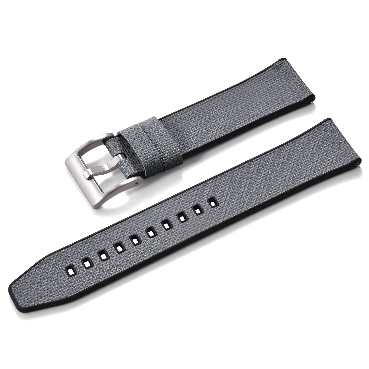 KronoKeeper double-layer FKM rubber strap - Grey - rubber watch strap