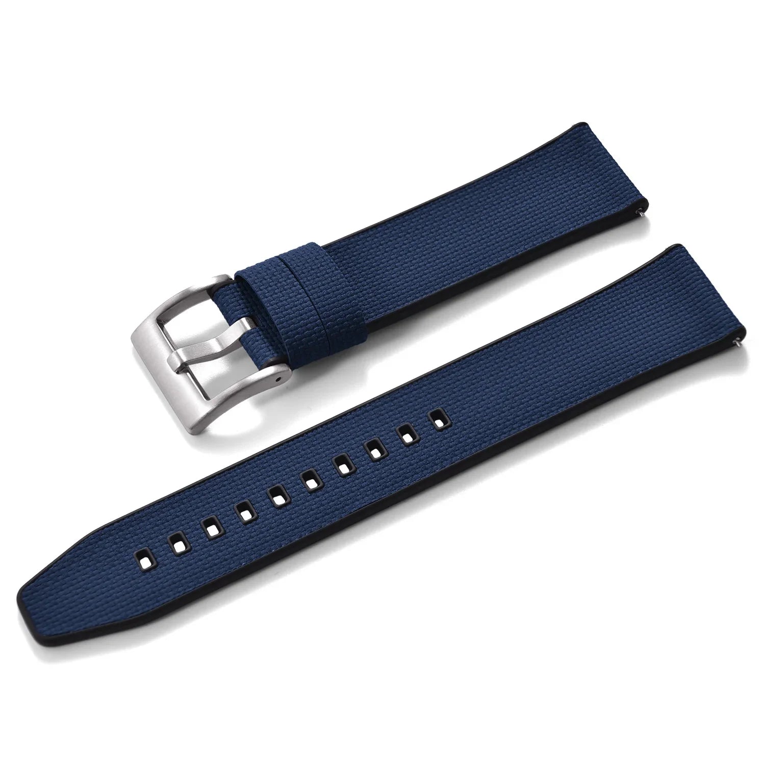 KronoKeeper double-layer FKM rubber strap - Navy Blue - rubber watch strap