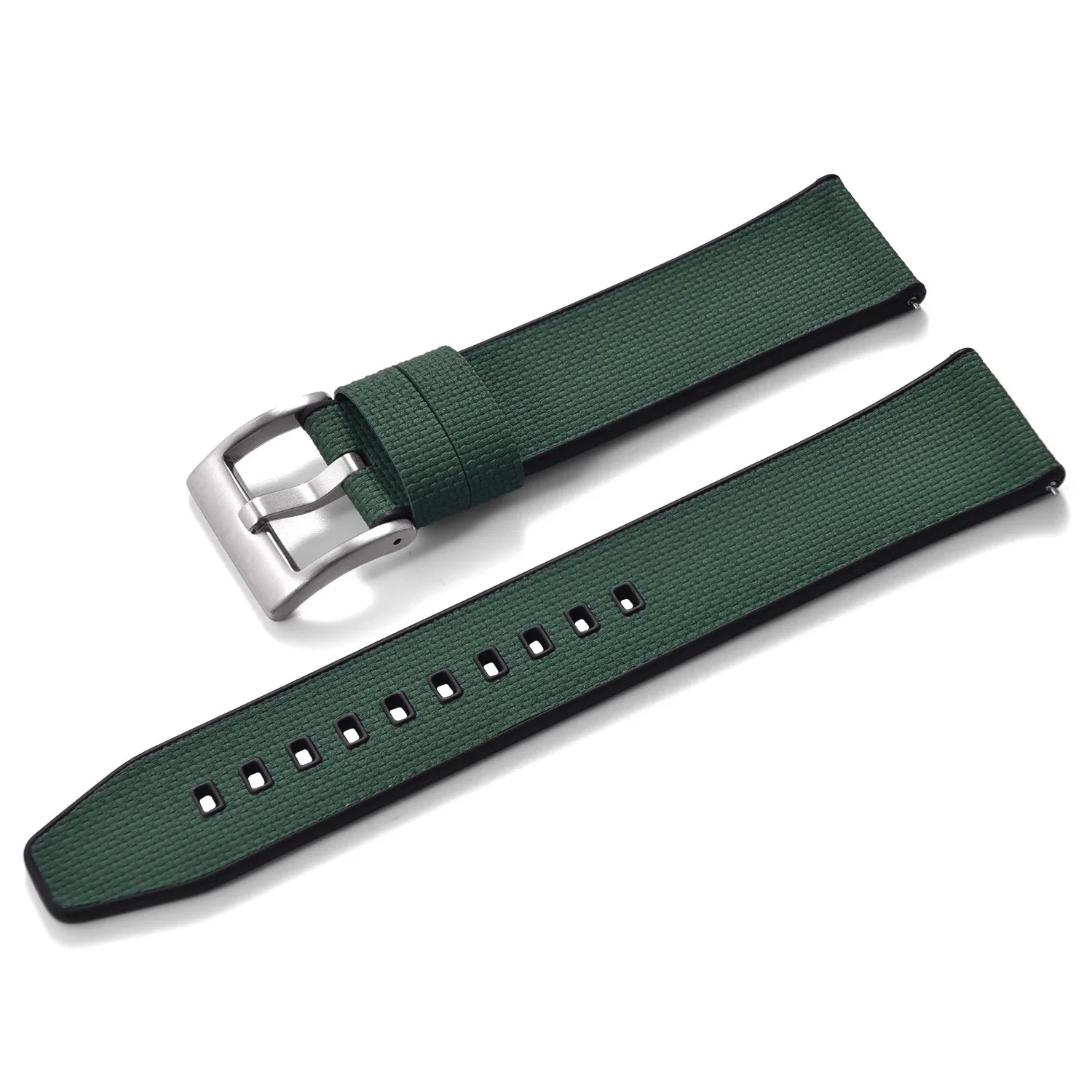 KronoKeeper double-layer FKM rubber strap - Dark Green - rubber watch strap