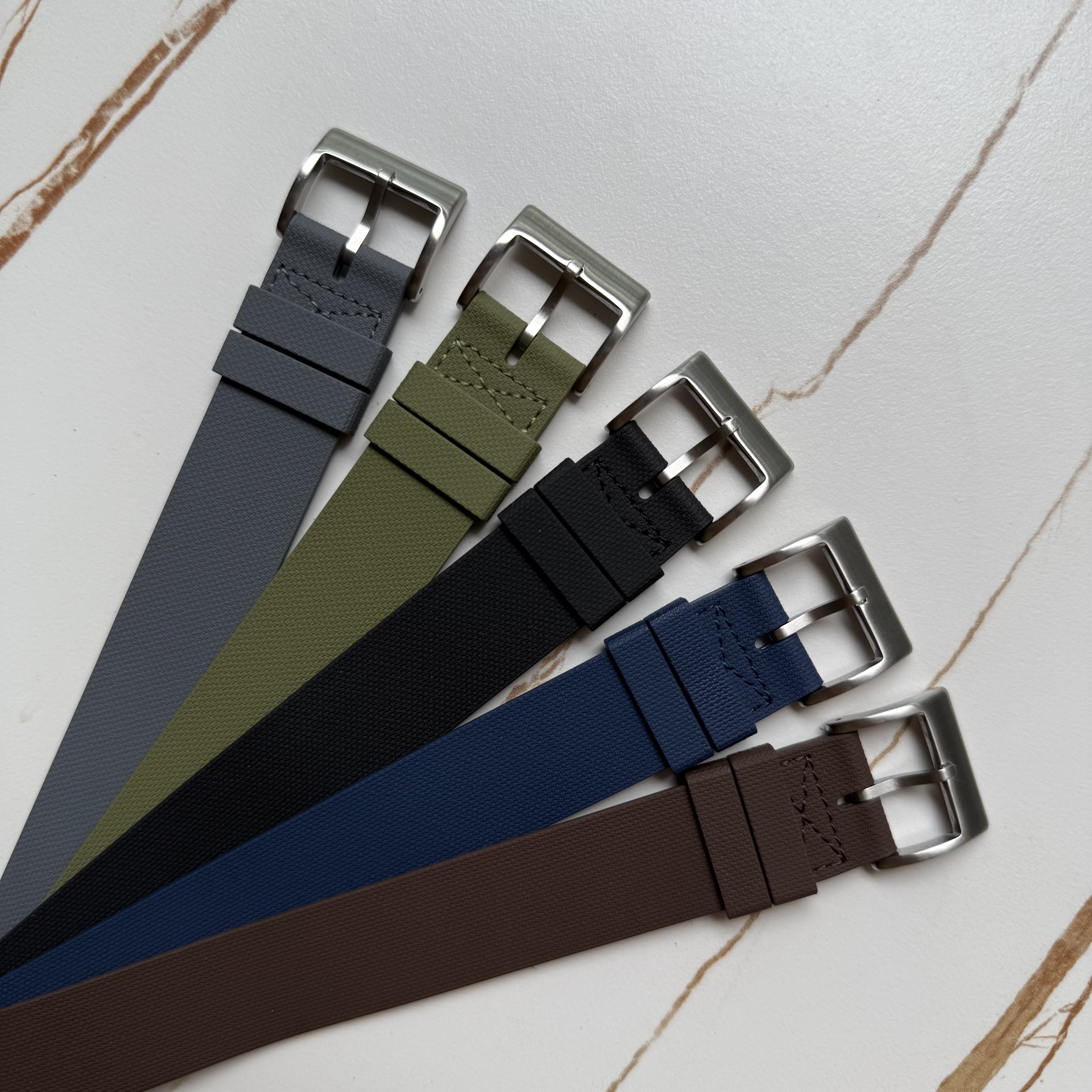 KronoKeeper NATO strap in FKM Rubber - Brown