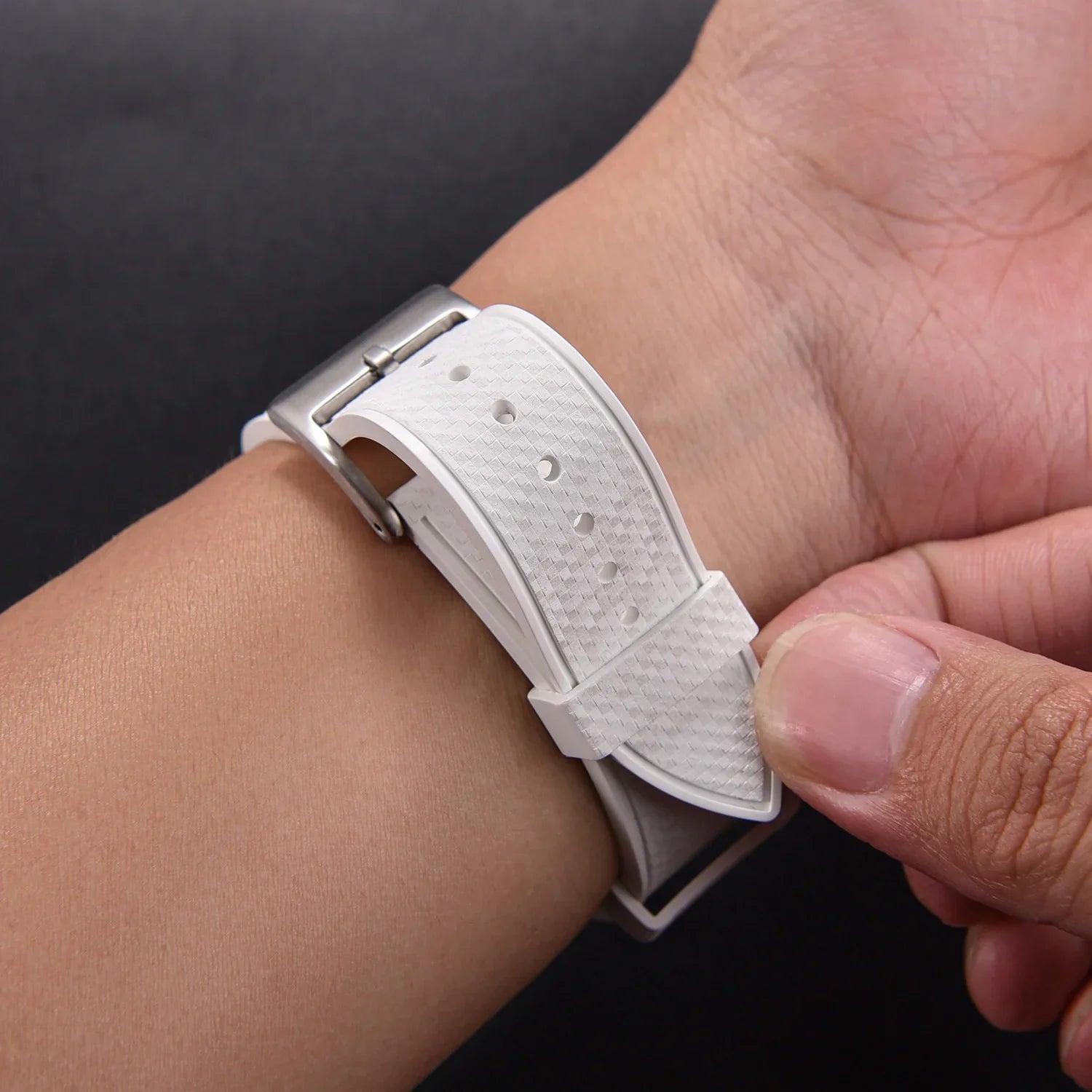 KronoKeeper Rubber Strap Mosaic - White - view 6