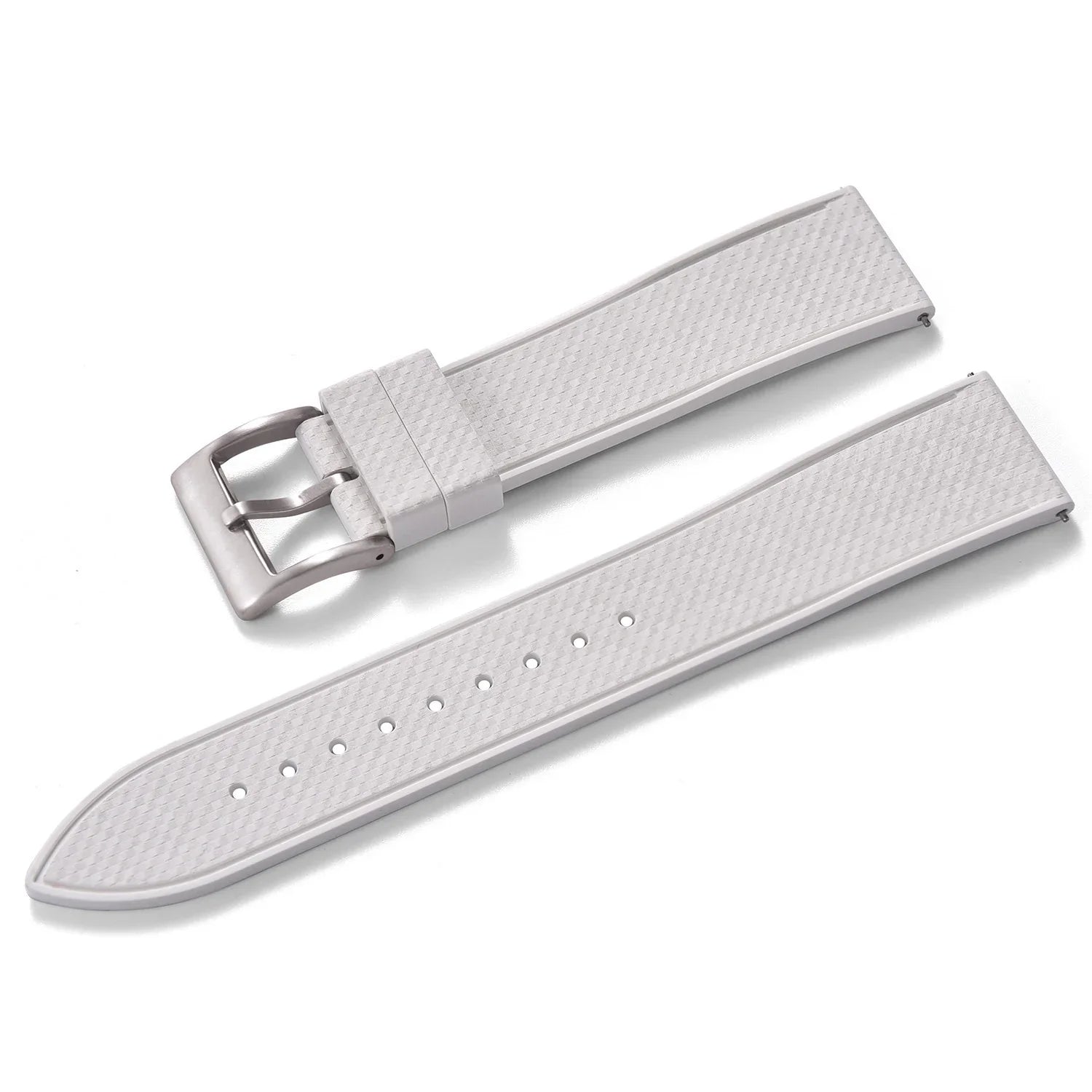 KronoKeeper Rubber Strap Mosaic - White - rubber watch strap