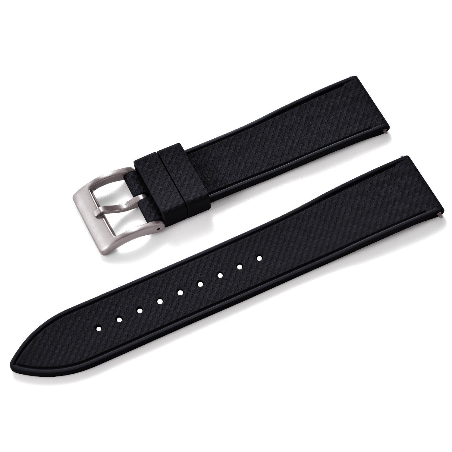 KronoKeeper Rubber Strap Mosaic - Black - rubber watch strap