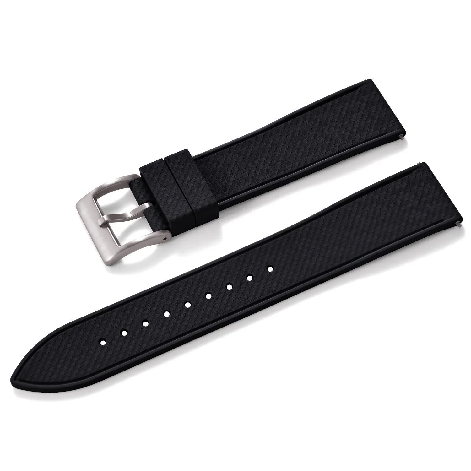 KronoKeeper Rubber Strap Mosaic - Black - rubber watch strap