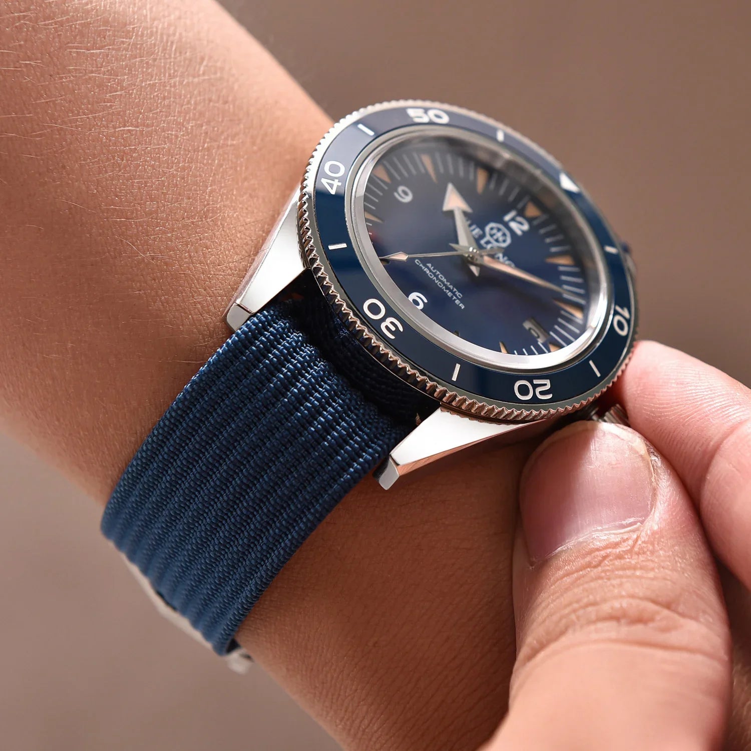 KronoKeeper ribbed NATO strap with deployant buckle - Black - view 3