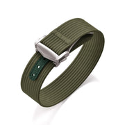 KronoKeeper ribbed NATO strap with deployant buckle - Military Green - NATO nylon watch strap