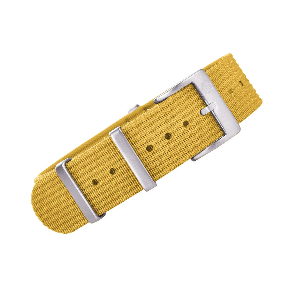 KronoKeeper ribbed NATO strap - Yellow - NATO nylon watch strap