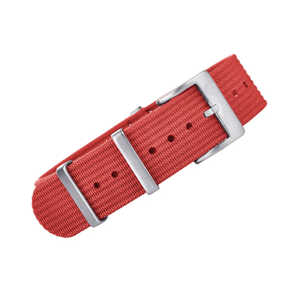 KronoKeeper ribbed NATO strap - Red - NATO nylon watch strap