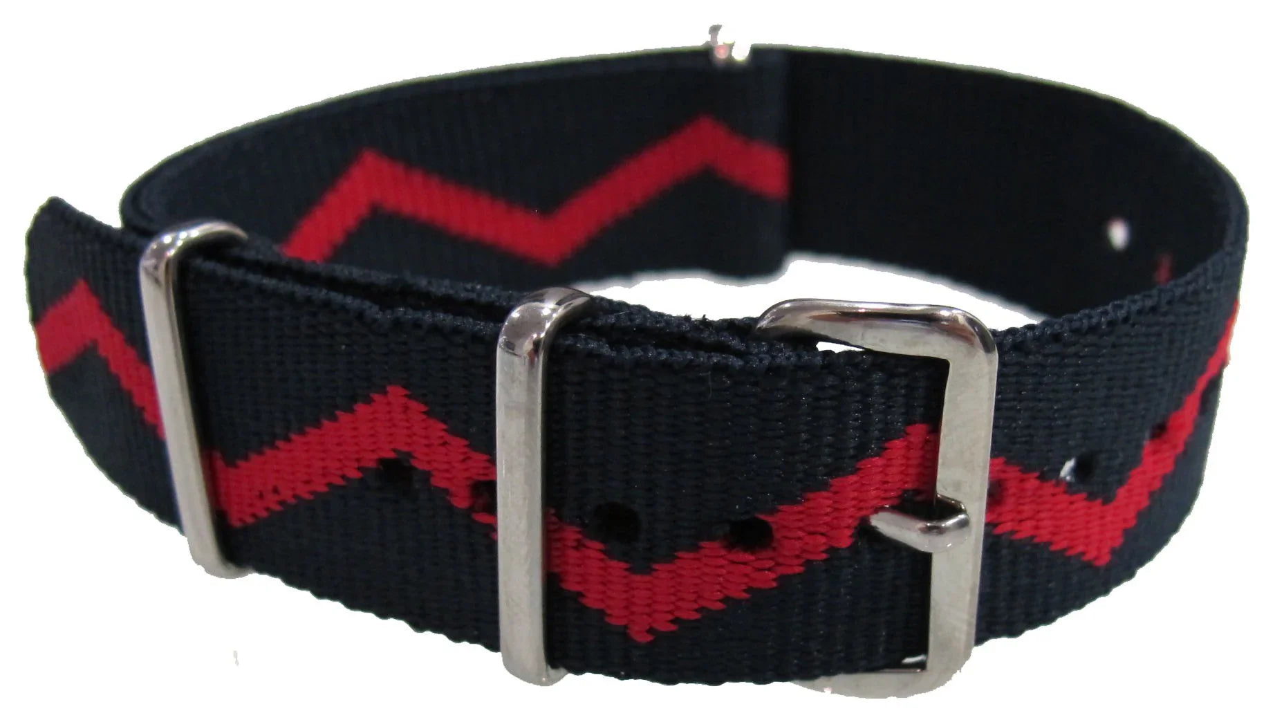 NATO watch strap Blue/Red zig zag - NATO nylon watch strap