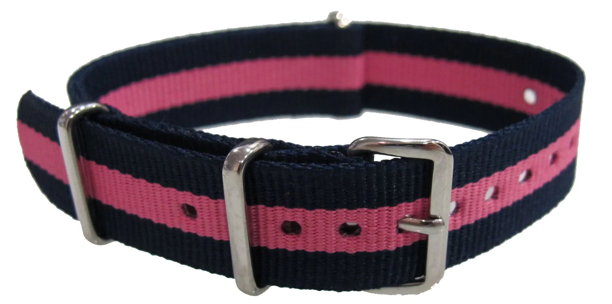 NATO watch strap Navy Blue/Pink - NATO nylon watch strap