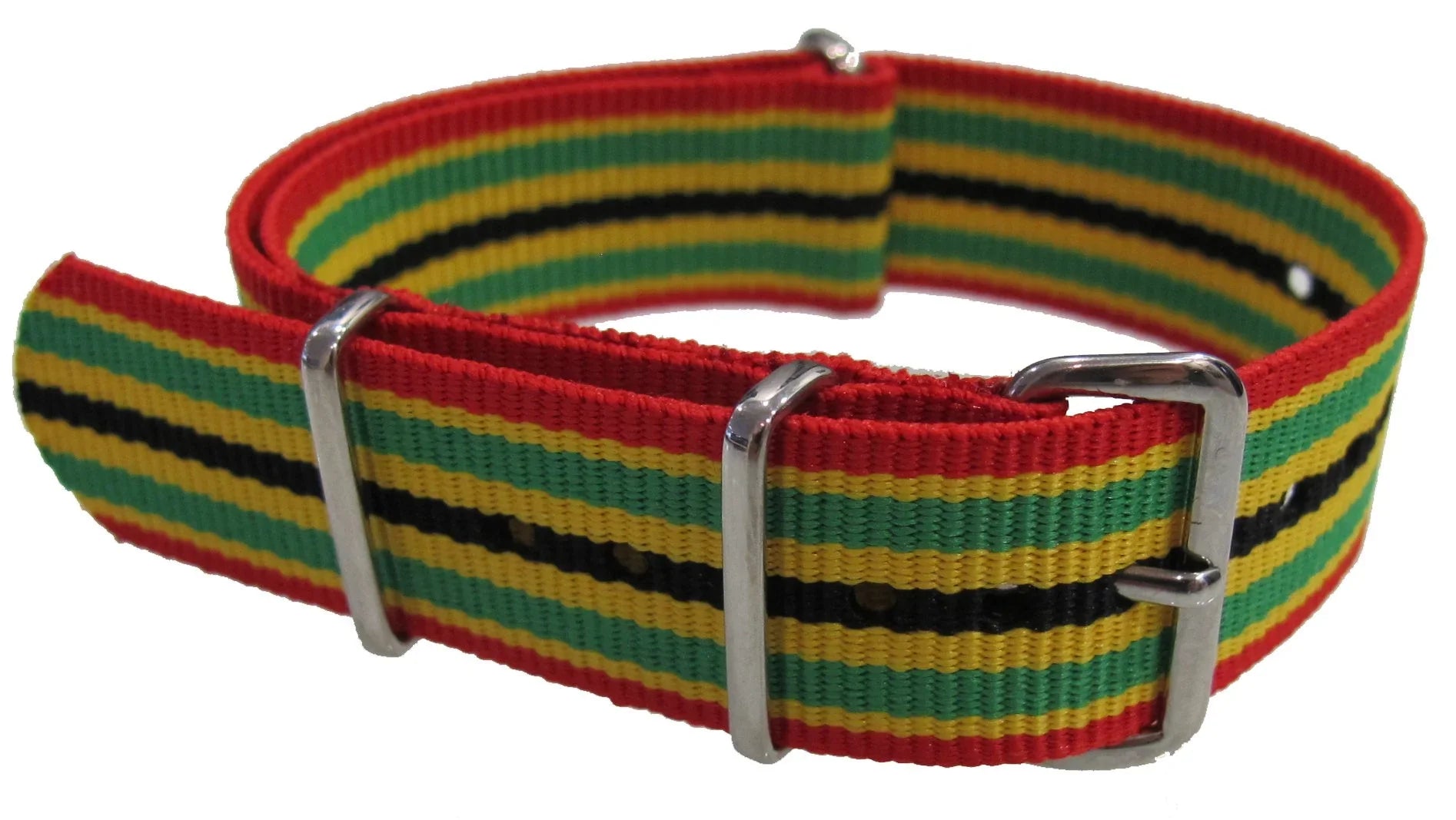 NATO watch strap Red/Green/Yellow/Black - NATO nylon watch strap