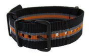 NATO strap Black/Grey/Orange PVD