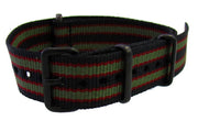 NATO watch strap Black/Red/Olive "Bond" PVD - NATO nylon watch strap