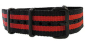 NATO watch strap Black/Red PVD - NATO nylon watch strap