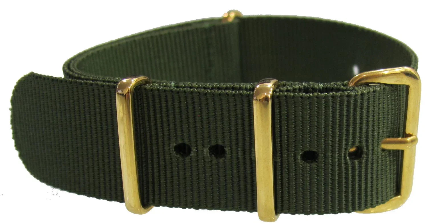 NATO watch strap Khaki Gold - NATO nylon watch strap