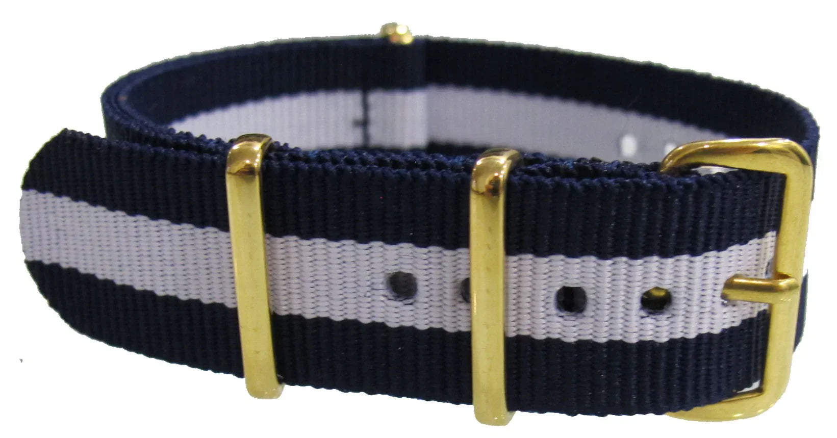 NATO strap - Blue/White Gold - NATO nylon watch strap
