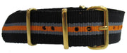 NATO strap - Black/Grey/Orange Gold - NATO nylon watch strap