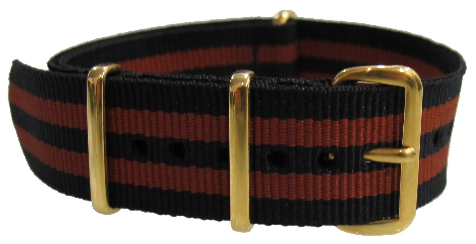 NATO strap - Black/Copper Gold - NATO nylon watch strap