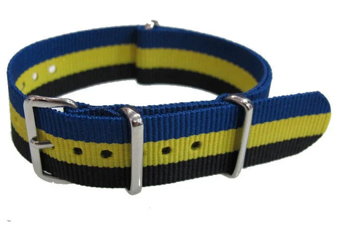 NATO watch strap - Black/Yellow/Blue - NATO nylon watch strap
