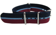 NATO watch strap - Dark Blue/Light Blue/Maroon - NATO nylon watch strap